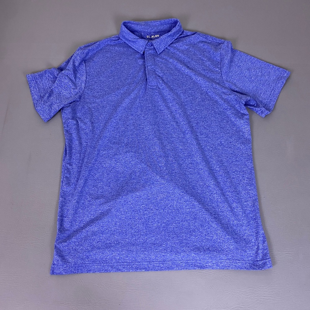 01.ALGO Performance Polo Shirt Top Women's Large Blue Heather‎ Short Sleeve Golf